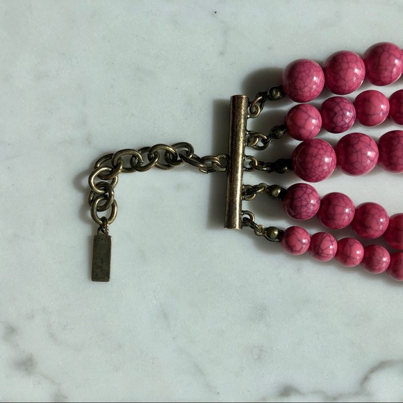 BaubleBar Globe Multi-strand Beaded Necklace Pink - Picture 10 of 13